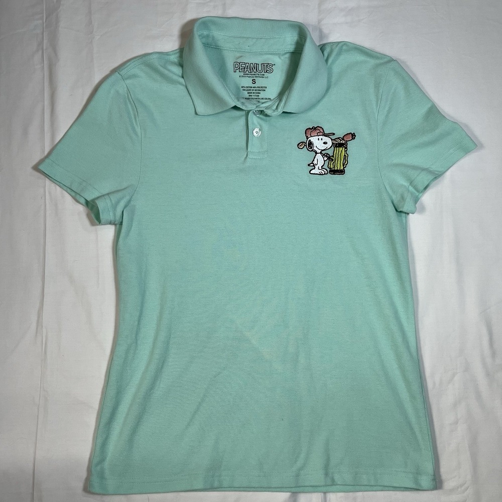 Peanuts Snoopy Golf Short Sleeve Cotton Blend Polo Small